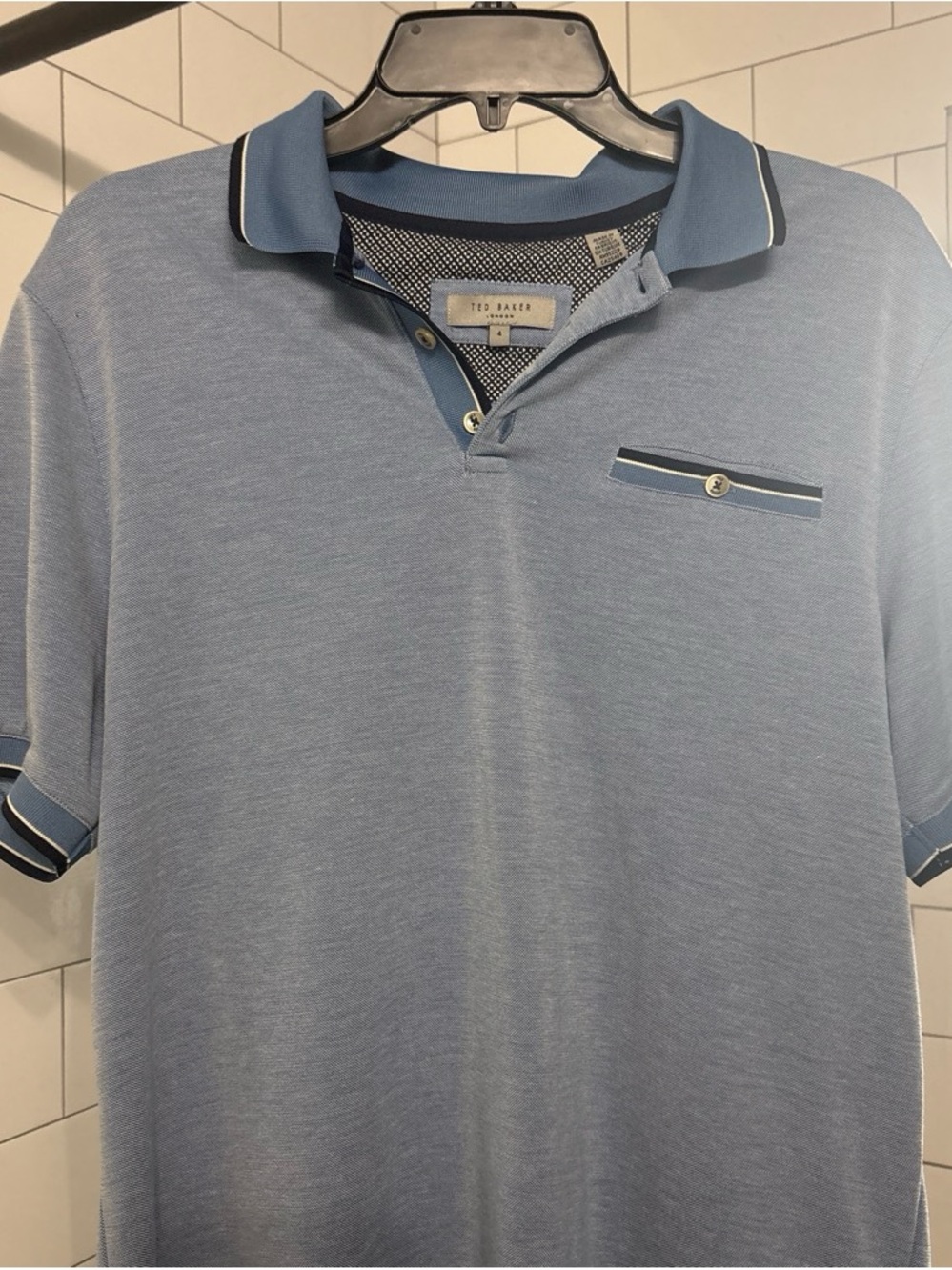 Ted Baker Sky Blue Polo with Contrast Trim